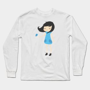 Girl and Butterfly Long Sleeve T-Shirt